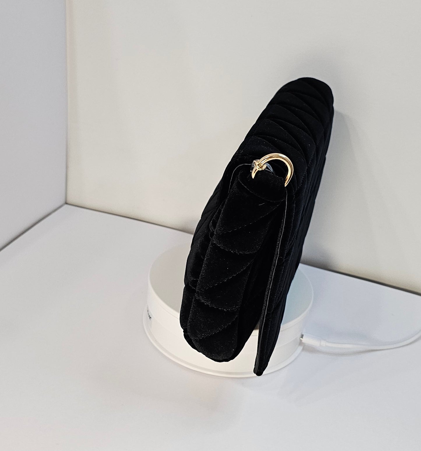 Sac Pochette velour matelassé