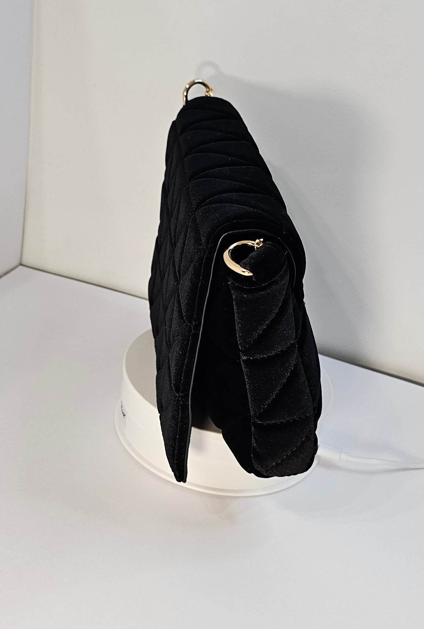 Sac Pochette velour matelassé