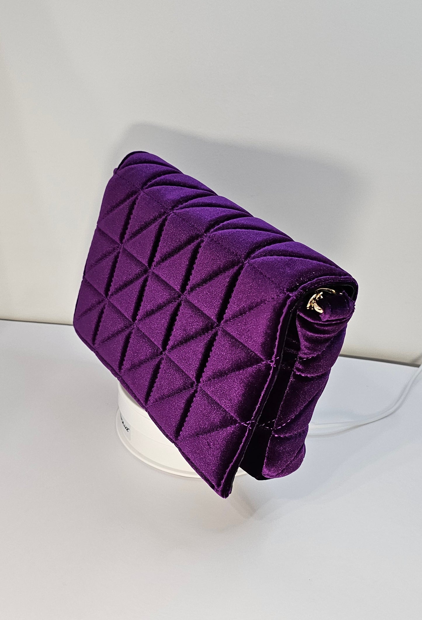 Sac Pochette velour matelassé