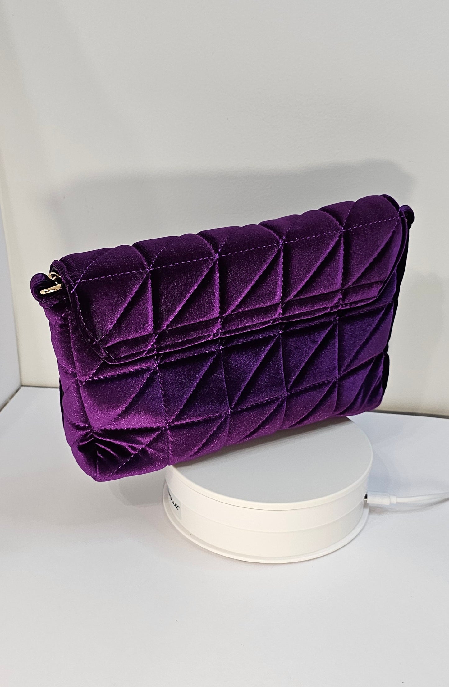 Sac Pochette velour matelassé