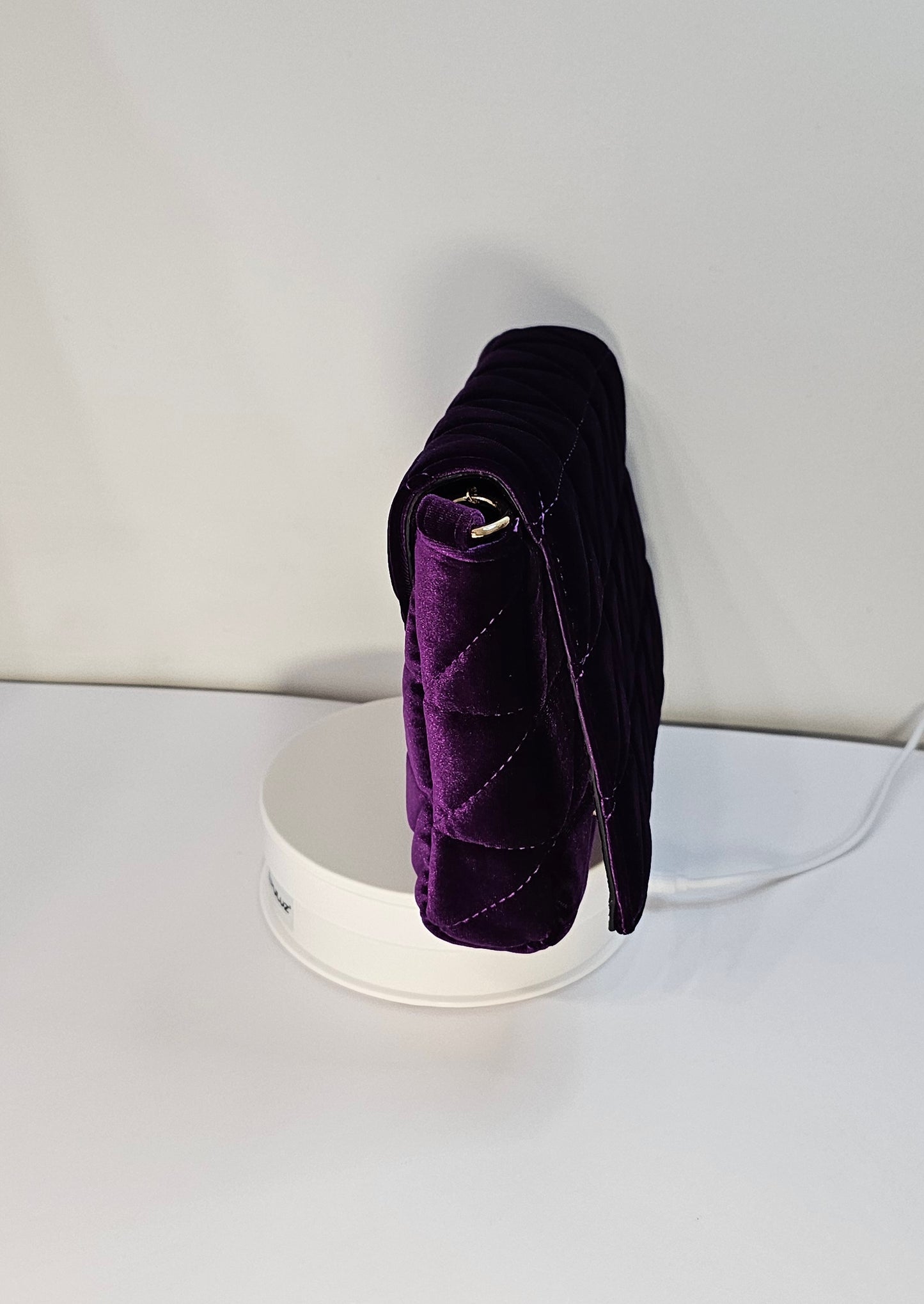 Sac Pochette velour matelassé