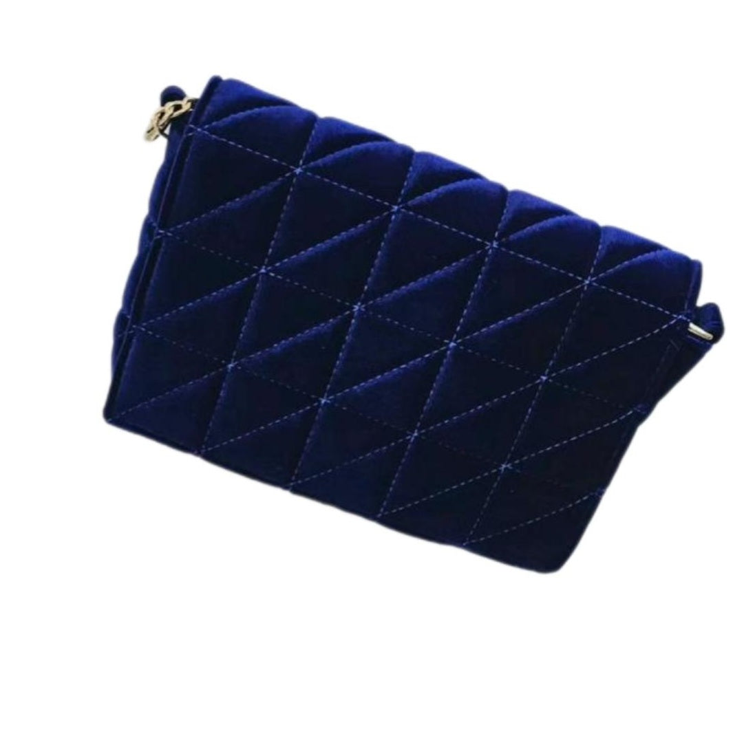 Sac Pochette velour matelassé
